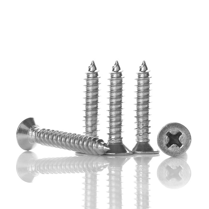 200 PCS 201 Stainless Steel Cross Countersunk Tapping Thread Screw, M3.5x20
