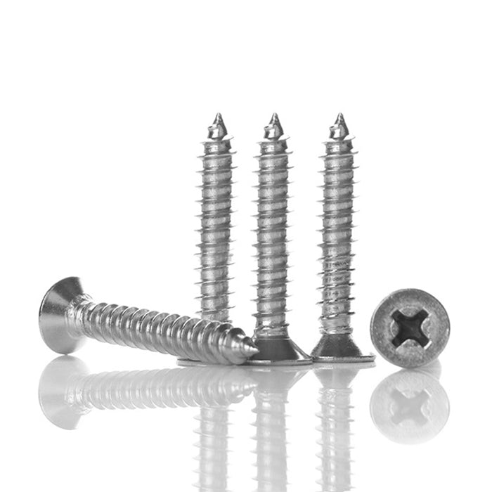 200 PCS 201 Stainless Steel Cross Countersunk Tapping Thread Screw, M5x30