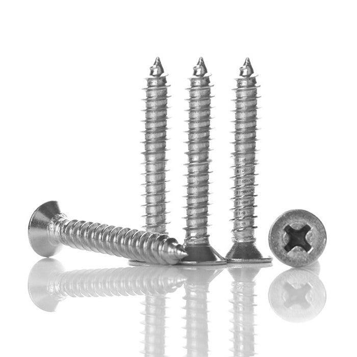 200 PCS 201 Stainless Steel Cross Countersunk Tapping Thread Screw, M6x60