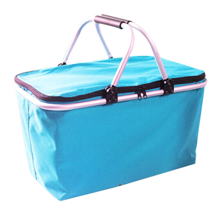 Outdoor Picnic Fold Oxford Cloth Aluminum Film Handbag Lunch Insulated Bag Storage Basket