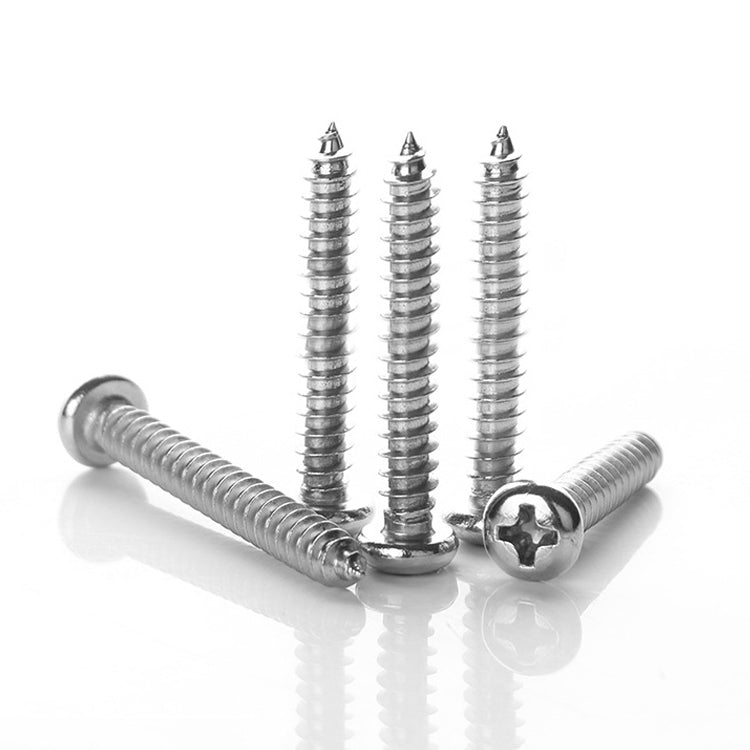 200 PCS 201 Stainless Steel Cross Round-headed Tapping Thread Screw, M3.5x30