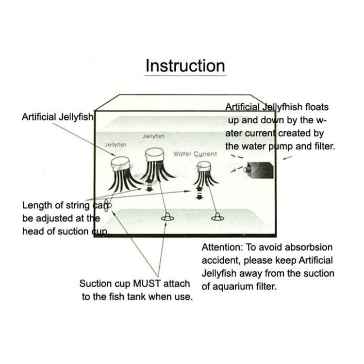 3 PCS Aquarium Articles Decoration Silicone Simulation Fluorescent Sucker Jellyfish, Size: 3.5*11cm