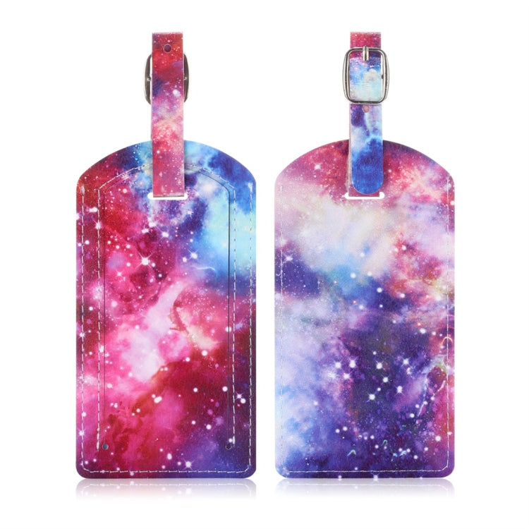 Galaxy Pattern Cowhide Texture Coloured Drawing PU Luggage Tag Travel Bag Identification Tag