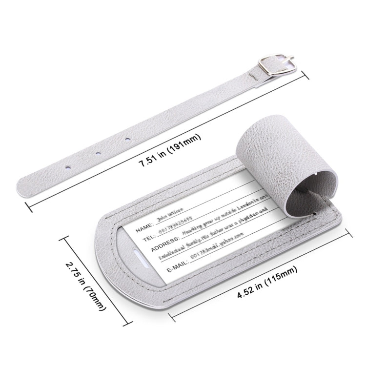 Cowhide Texture PU Luggage Tag Travel Bag Identification Tag
