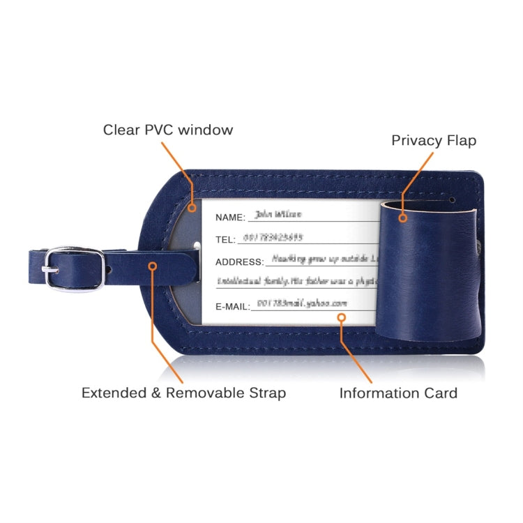 Cowhide Texture PU Luggage Tag Travel Bag Identification Tag