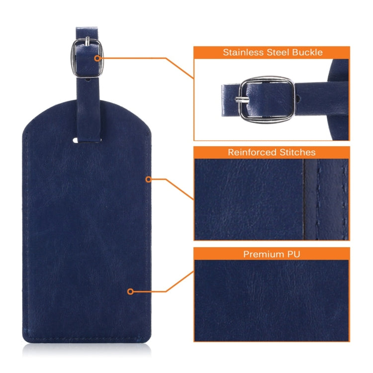 Cowhide Texture PU Luggage Tag Travel Bag Identification Tag