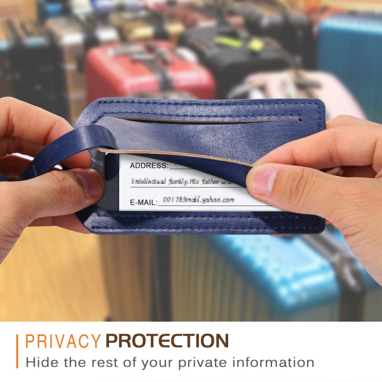 Cowhide Texture PU Luggage Tag Travel Bag Identification Tag