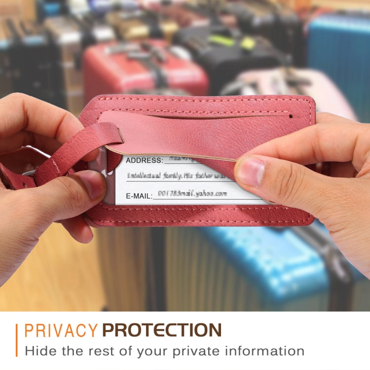 Cowhide Texture PU Luggage Tag Travel Bag Identification Tag