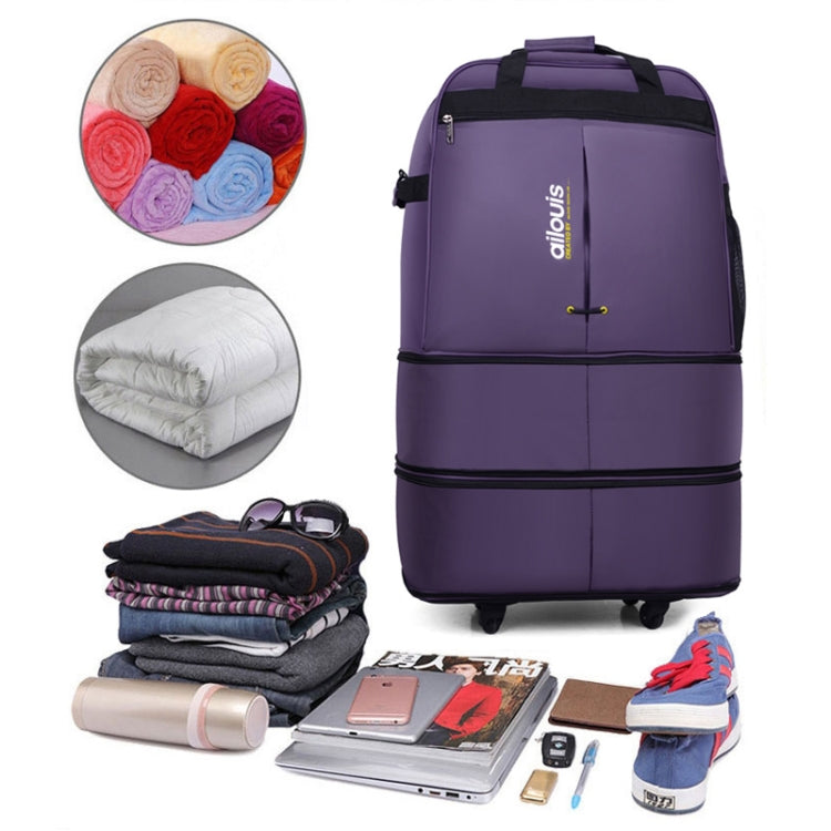 91L Retractable Suitcase Foldable Unisex Suitcase Lockable Travel Spinner Rolling Trolley Clothing Bag