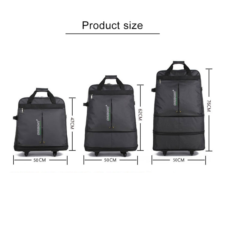 91L Retractable Suitcase Foldable Unisex Suitcase Lockable Travel Spinner Rolling Trolley Clothing Bag