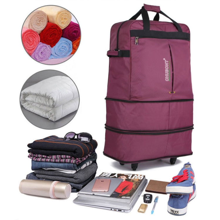 91L Retractable Suitcase Foldable Unisex Suitcase Lockable Travel Spinner Rolling Trolley Clothing Bag