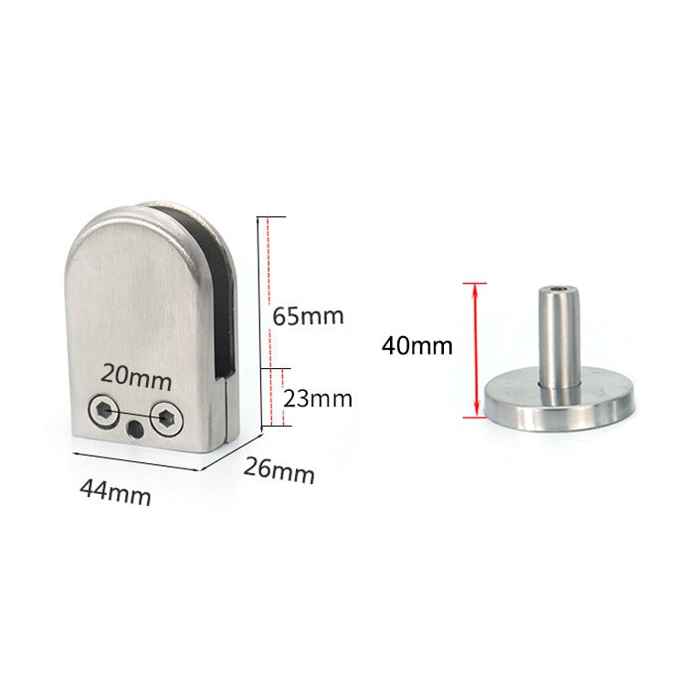 201 Stainless Steel Glass Fish Mouth Support Rod Fixing Clip with 14x40mm Rod, Specification: L