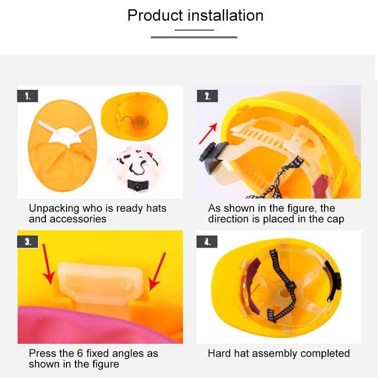 Solar Charging Safety Helmet with Fan & Sunshade Outdoor Hard Hat (Blue+Red)