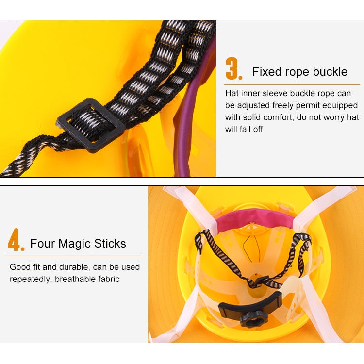 Solar Charging Safety Helmet with Fan & LED Light Outdoor Hard Hat(Yellow)