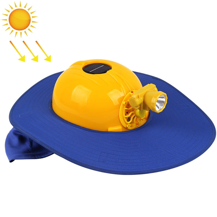 Solar Charging Safety Helmet with Fan & LED Light & Sunshade Outdoor Hard Hat