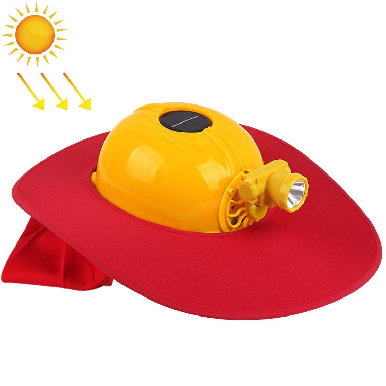 Solar Charging Safety Helmet with Fan & LED Light & Sunshade Outdoor Hard Hat