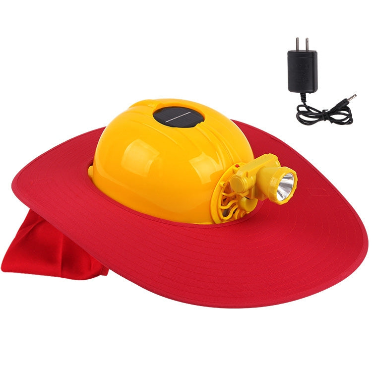 Solar Charging Safety Helmet with Fan & LED Light & Sunshade Outdoor Hard Hat