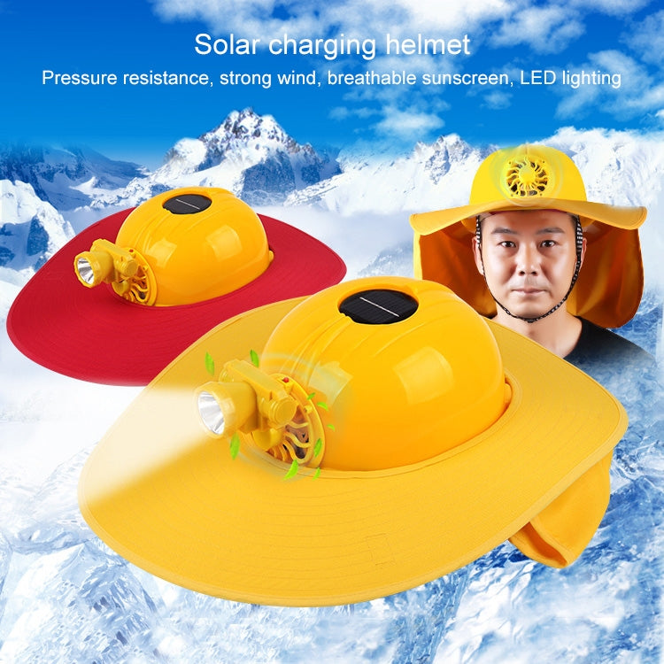 Solar Charging Safety Helmet with Fan & LED Light & Sunshade Outdoor Hard Hat