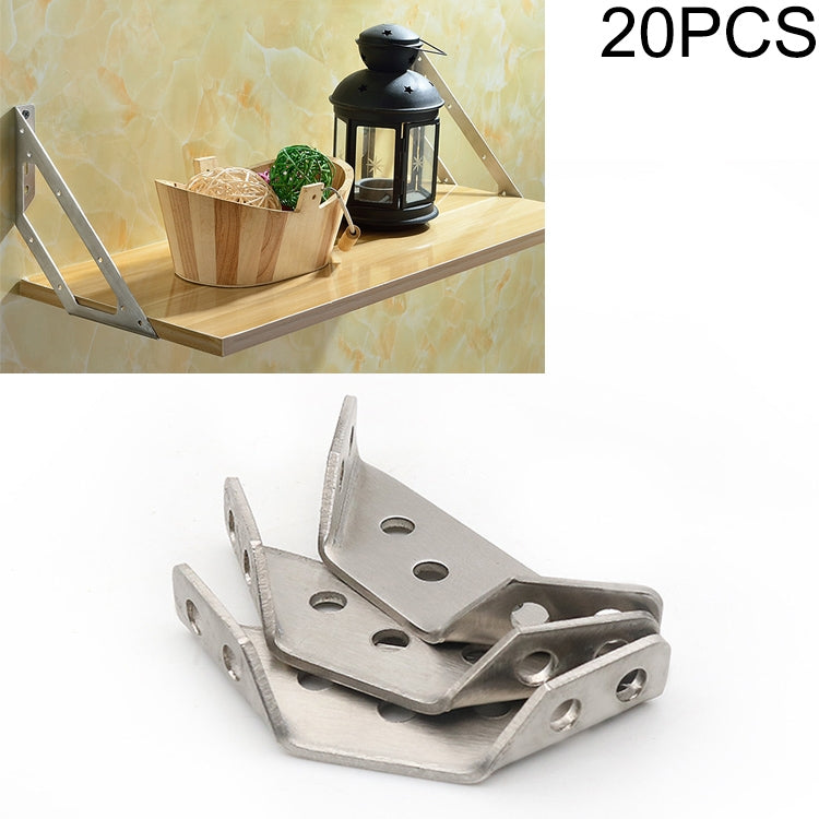 20 PCS Stainless Steel Multifunctional Angle Code 90 Degree Fixed Angle Iron, Specification: S, with 4 Screws