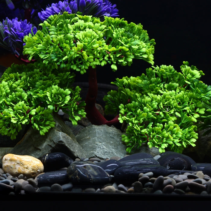 Artificial Tree Plant Grass Figurines Miniatures Aquarium Fish Tank Landscape, Size: 24.0 x 17.0cm