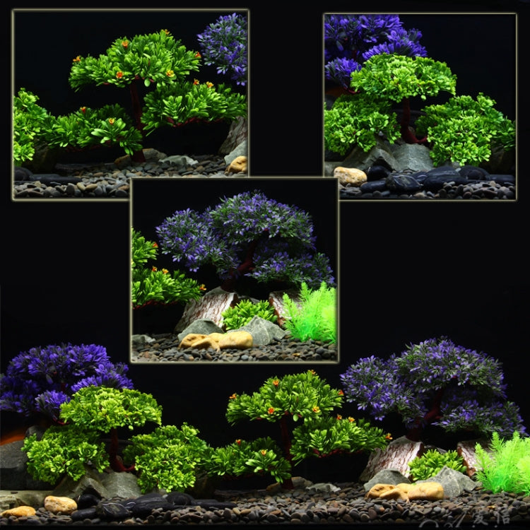 Artificial Tree Plant Grass Figurines Miniatures Aquarium Fish Tank Landscape, Size: 24.0 x 17.0cm