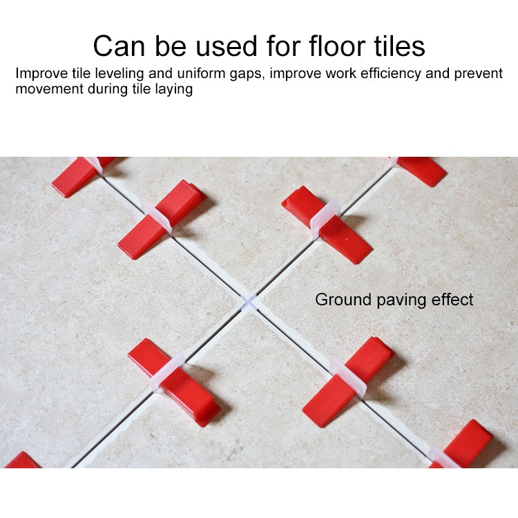 100 PCS 2.0mm Lengthen Tile Leveling System Clips Kit Wall Floor Tile Spacer Tiling Tool for Paving Locator Tool OG6480