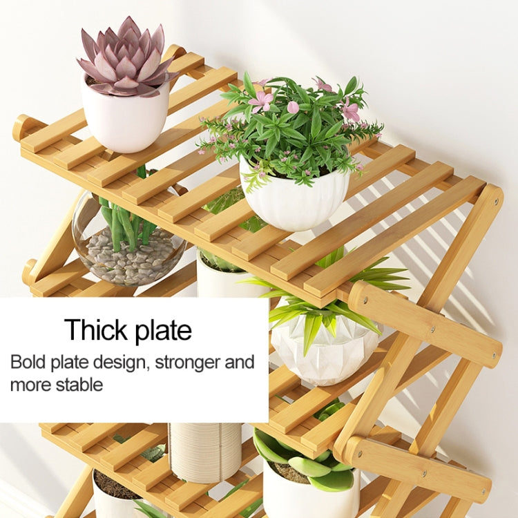 6-Layer Balcony Living Room Collapsible Solid Wood Flower Stand Potted Planting Shelves, Length: 50cm