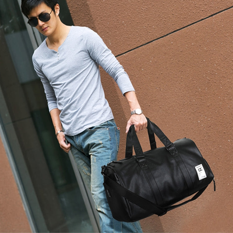 IX LK8068 Waterproof Cylinder Shape PU Leather One-shoulder Portable Fitness Travel Bag, Size: 55 x 30 x 25cm