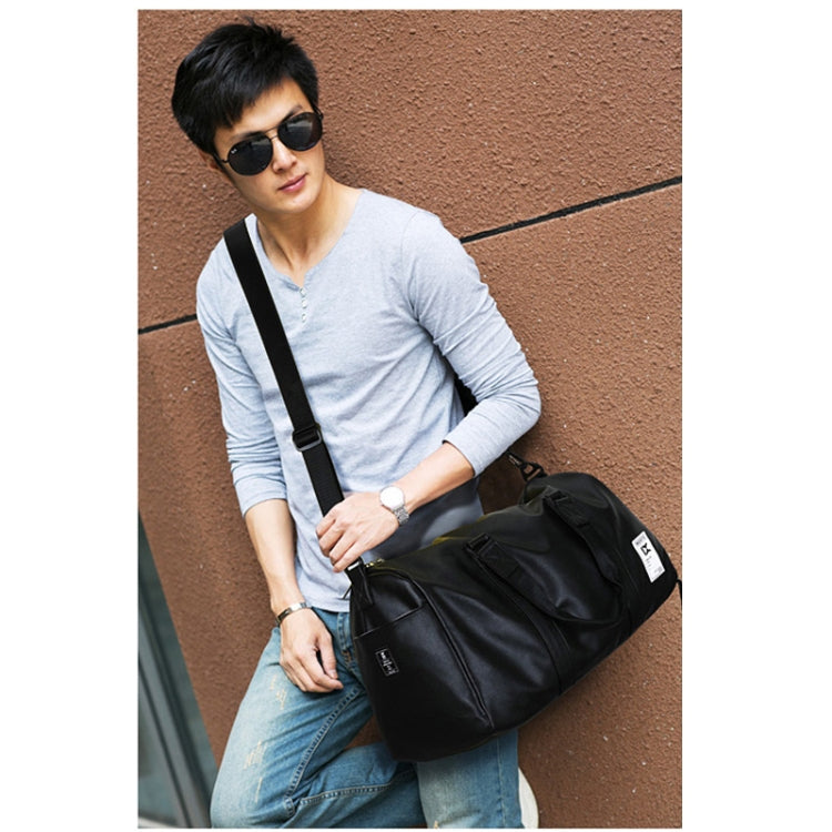 IX LK8068 Waterproof Cylinder Shape PU Leather One-shoulder Portable Fitness Travel Bag, Size: 55 x 30 x 25cm