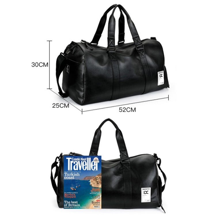 IX LK8068 Waterproof Cylinder Shape PU Leather One-shoulder Portable Fitness Travel Bag, Size: 55 x 30 x 25cm