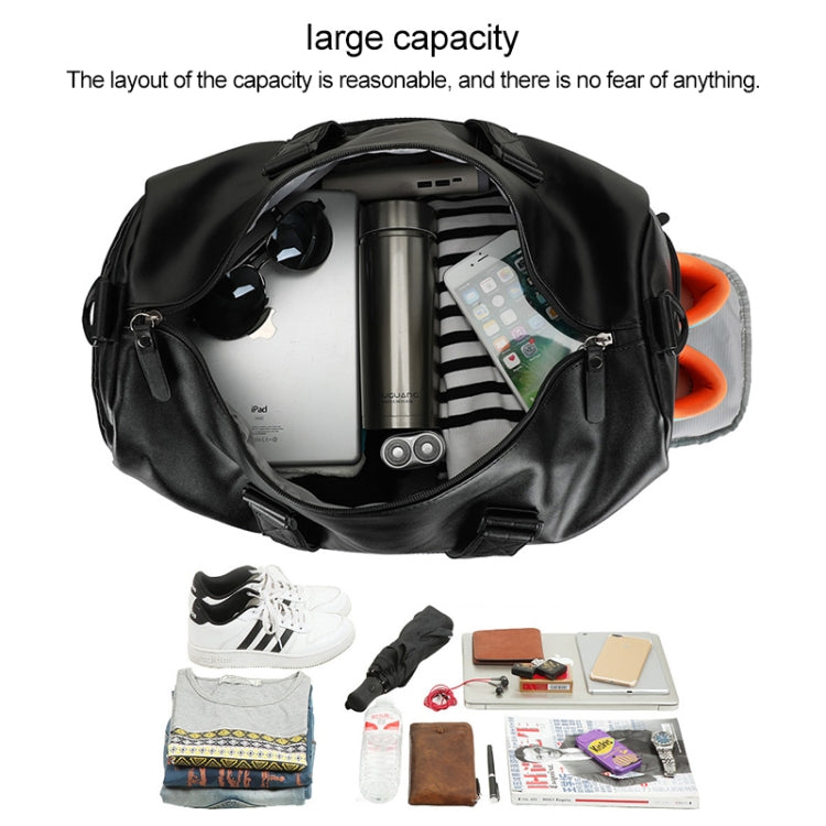 IX LK8068 Waterproof Cylinder Shape PU Leather One-shoulder Portable Fitness Travel Bag, Size: 40 x 23 x 22cm