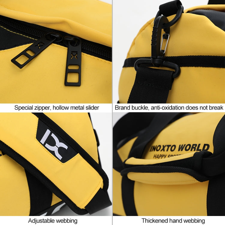 IX LK8074 Alphabet Printing Cylinder Shape Bottom Waterproof One-shoulder Portable Yoga Travel Bag for Men / Women, Size: 40 x 24 x 24cm