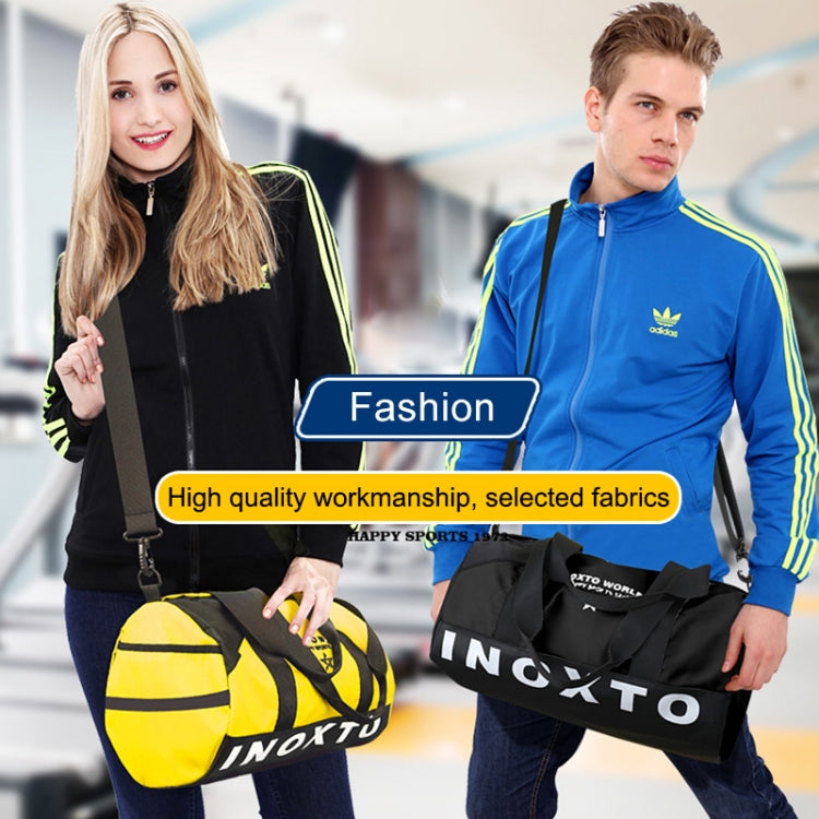 IX LK8074 Alphabet Printing Cylinder Shape Bottom Waterproof One-shoulder Portable Yoga Travel Bag for Men / Women, Size: 40 x 24 x 24cm