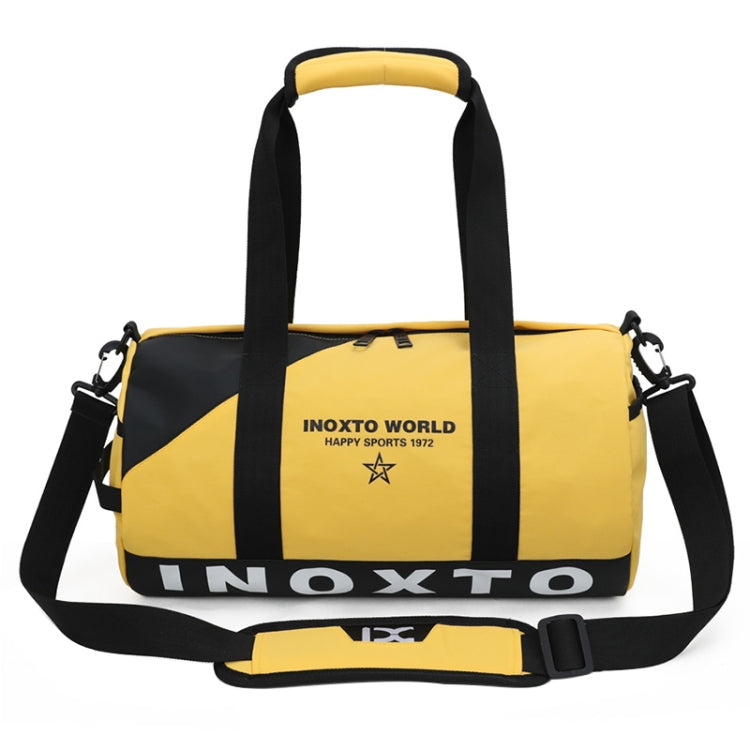 IX LK8074 Alphabet Printing Cylinder Shape Bottom Waterproof One-shoulder Portable Yoga Travel Bag for Men / Women, Size: 40 x 24 x 24cm