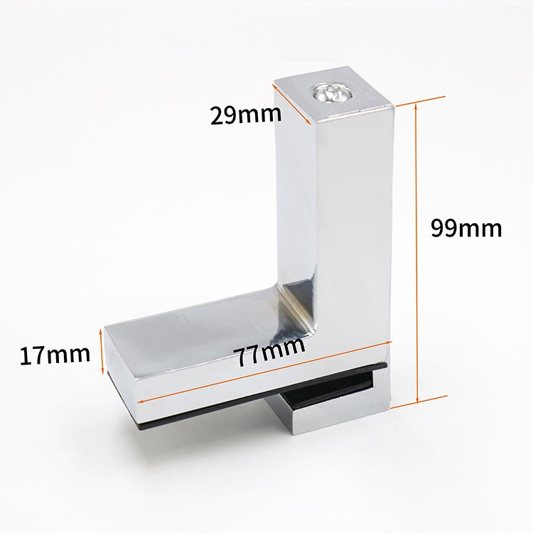 2 PCS 6-28mm F Type Glossy Polished Zinc Alloy Fixed Clip Glass Wood Layer Board Bracket