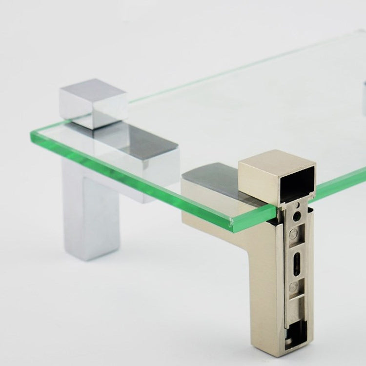 2 PCS 3-24mm F Type Glossy Polished Zinc Alloy Fixed Clip Glass Wood Layer Board Bracket