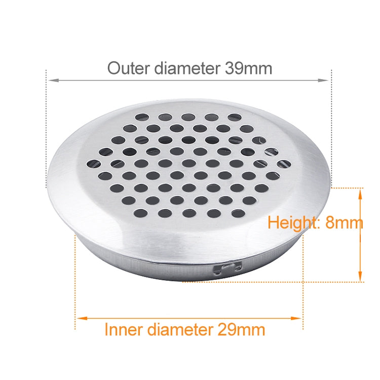 100 PCS 29mm Bevel Surface Cabinet Round Air Vent Stainless Steel Louvered Grille Cover Vents with Little Holes