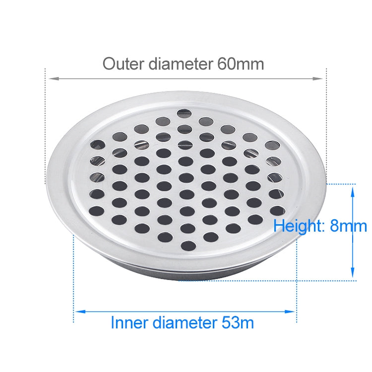 30 PCS 53mm Flat Surface Cabinet Round Air Vent Stainless Steel Louvered Grille Cover Vents with Little Holes