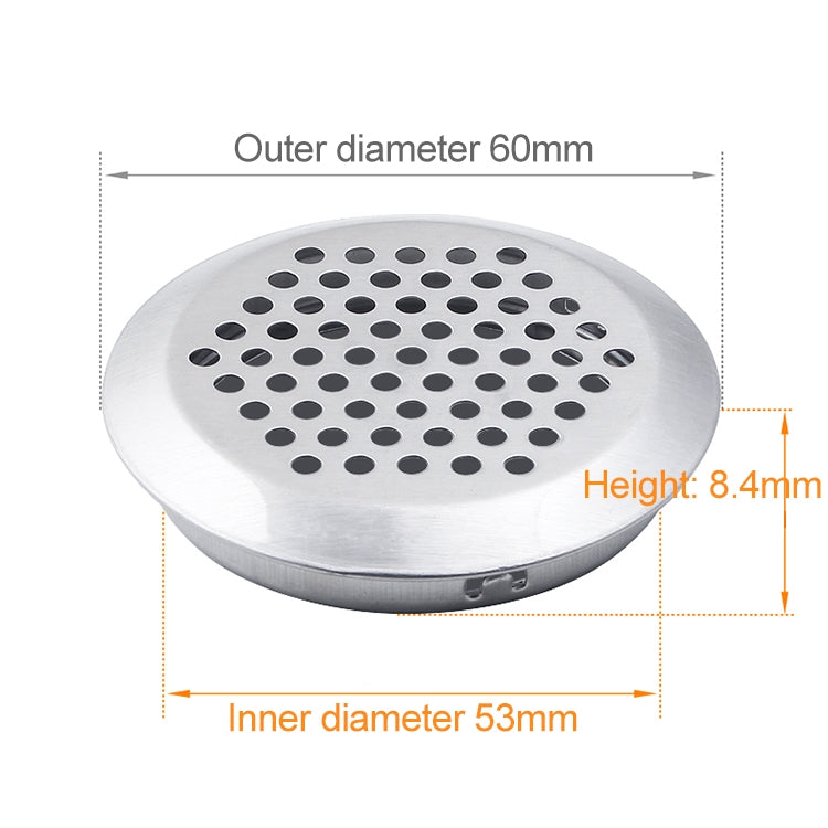 30 PCS 53mm Bevel Surface Cabinet Round Air Vent Stainless Steel Louvered Grille Cover Vents with Little Holes