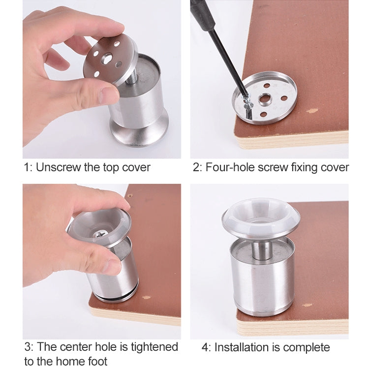 5 PCS Stainless Steel Wire Drawing Thickened Column Sofa Furniture Cabinet Foot, Height: 80mm