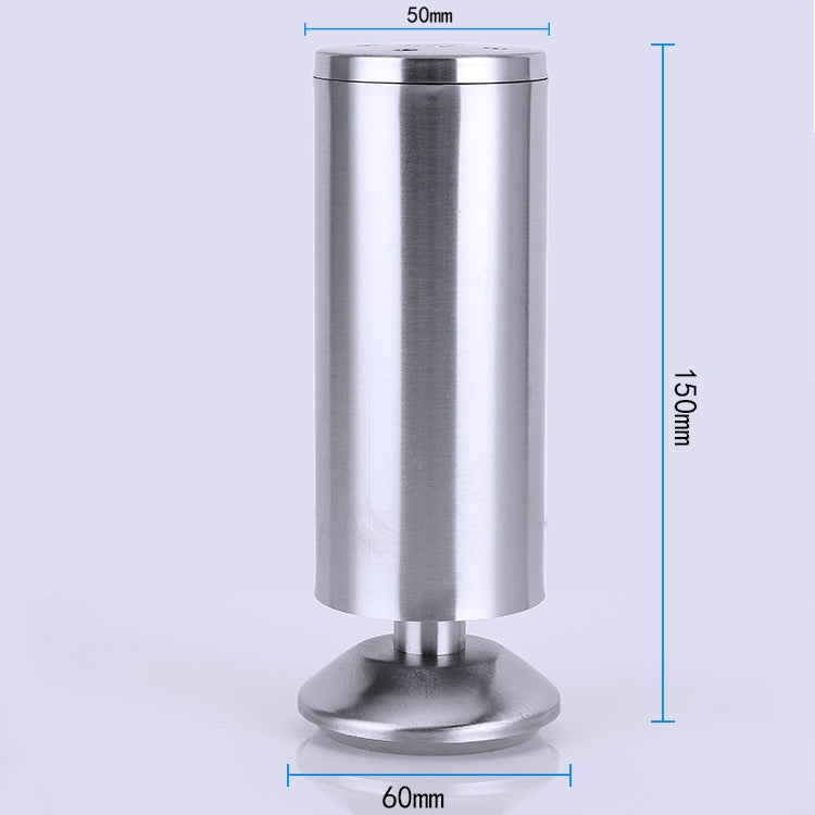 5 PCS Stainless Steel Wire Drawing Thickened Column Sofa Furniture Cabinet Foot, Height: 150mm