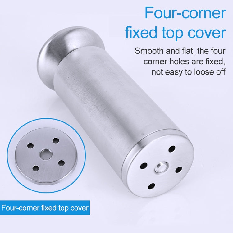 5 PCS Stainless Steel Wire Drawing Thickened Column Sofa Furniture Cabinet Foot, Height: 150mm