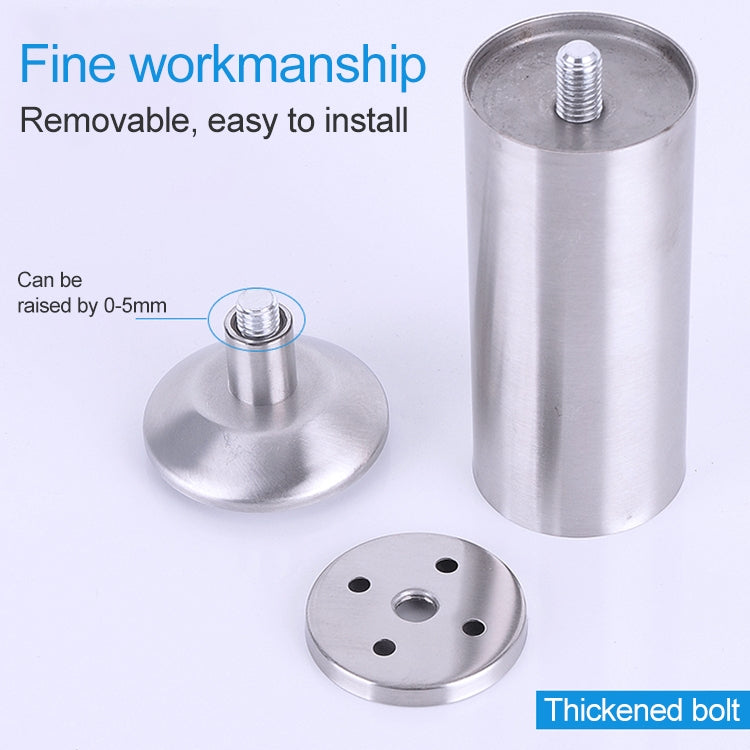 2 PCS Stainless Steel Wire Drawing Thickened Column Sofa Furniture Cabinet Foot, Height: 400mm