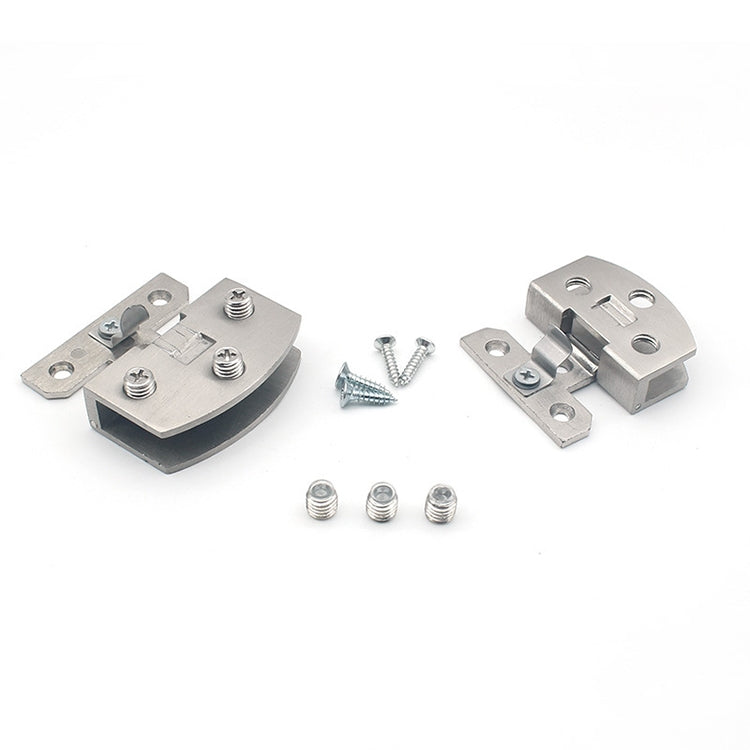2 PCS Open Hole Free Brushed Surface Glass Hinge, Size: L, 8-10mm