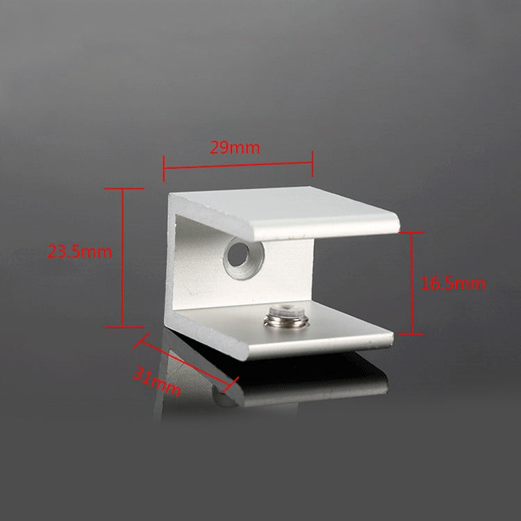 10 PCS Single Hole Aluminum Alloy Glass Fixing Clip, S, 16mm