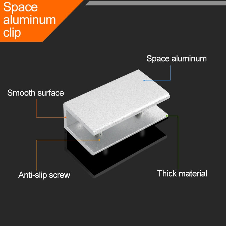 10 PCS Single Hole Aluminum Alloy Glass Fixing Clip, S, 16mm