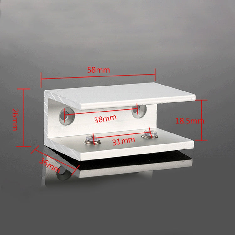 5 PCS Double Hole Aluminum Alloy Glass Fixing Clip, L, 18mm