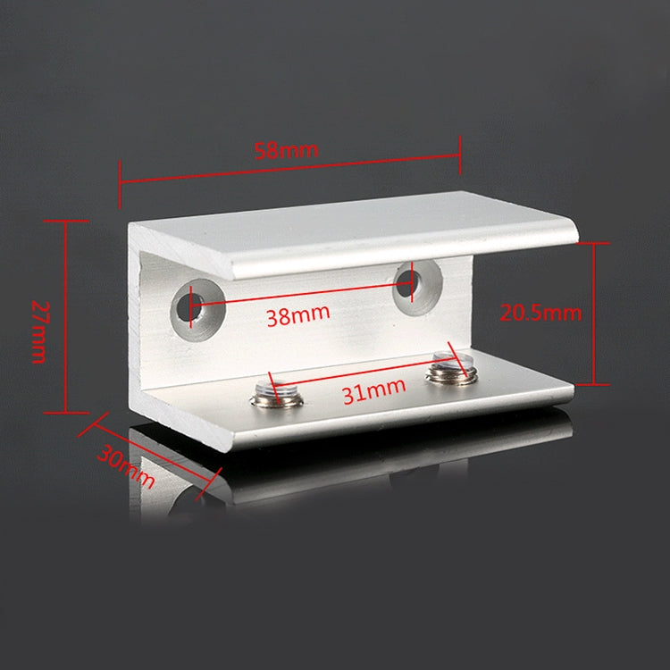 5 PCS Double Hole Aluminum Alloy Glass Fixing Clip, L, 20mm