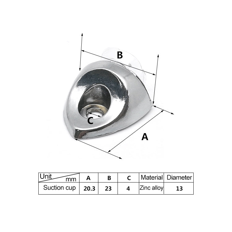 30 PCS Heart-shaped Thickened Zinc Alloy Bright Layer Sucker Plate Bracket, Weight: 11g