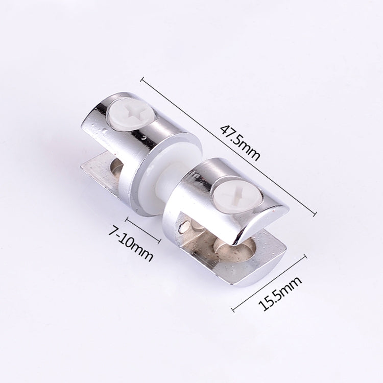 10 PCS Zinc Alloy Bright Fixed Bracket Connection 12mm Cylindrical Double-sided Glass Fixing Clamp